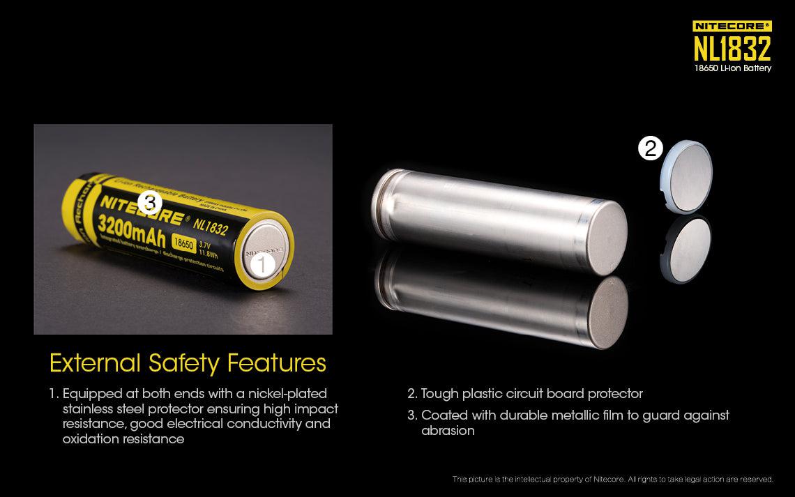 Nitecore 18650 3.7 V, 3200 mAh Lithium-ion Protected Battery (NL1832)