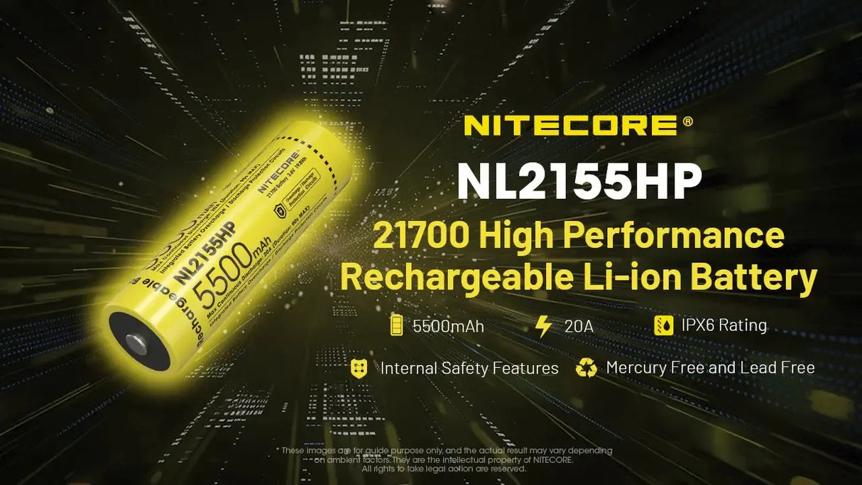 Nitecore 21700 5500 mAh 20 A High Discharge Lithium-ion Protected Battery (NL2155HP)