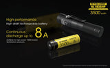 Nitecore 8 A High Discharge 18650 3500 mAh Lithium-ion Protected Battery (NL1835HP)