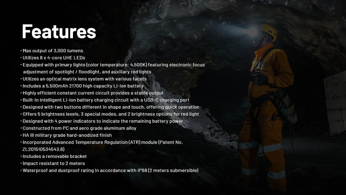 Nitecore HC75 UHE Work LED Head Torch