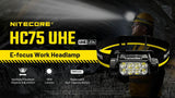 Nitecore HC75 UHE Work LED Head Torch