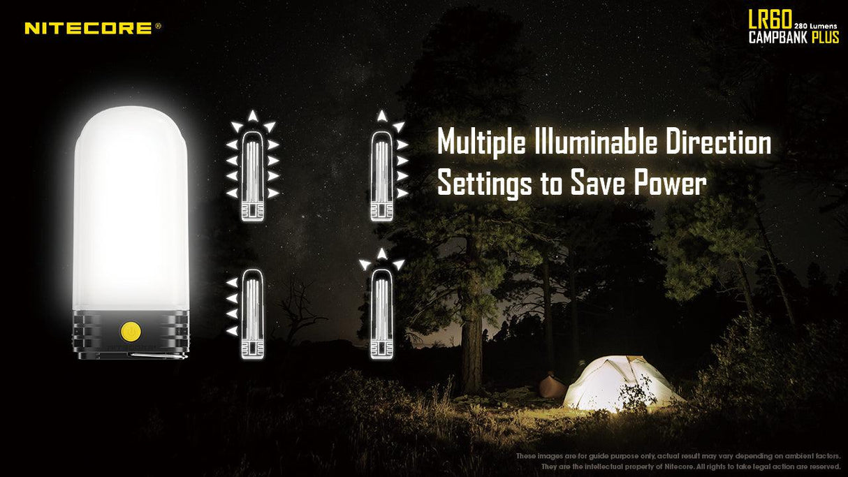 Nitecore LR60 LED Camping Lantern, Battery Charger & Power Bank