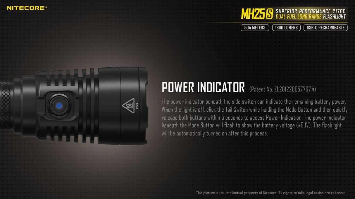 Nitecore MH25S Rechargeable LED Torch