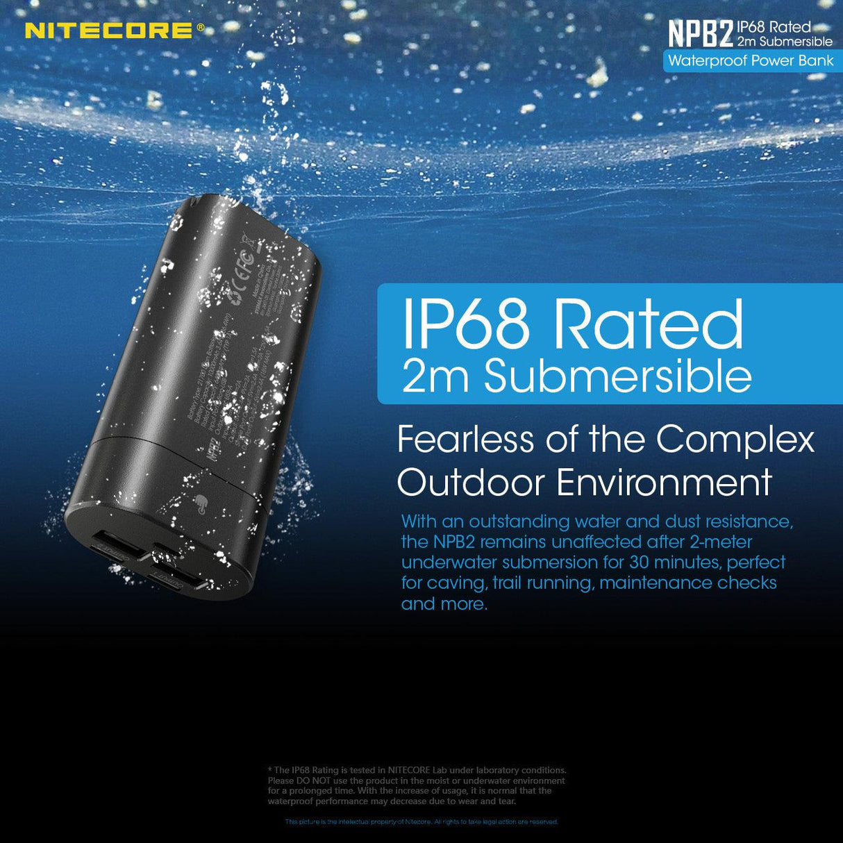 Nitecore NPB2 Waterproof 10000 mAh Power Bank