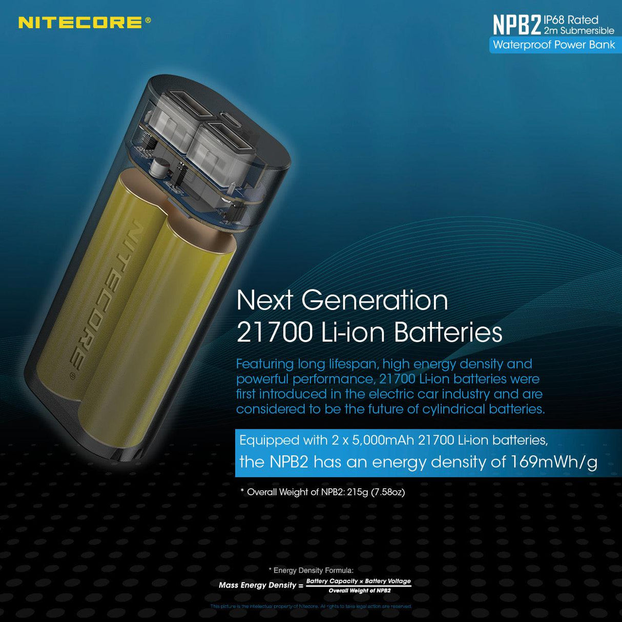 Nitecore NPB2 Waterproof 10000 mAh Power Bank