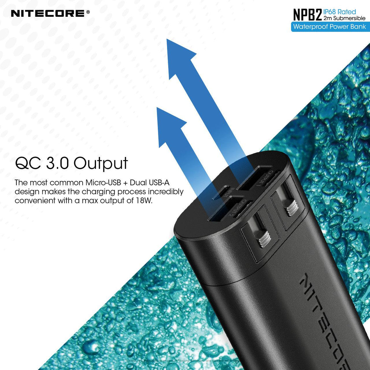 Nitecore NPB2 Waterproof 10000 mAh Power Bank