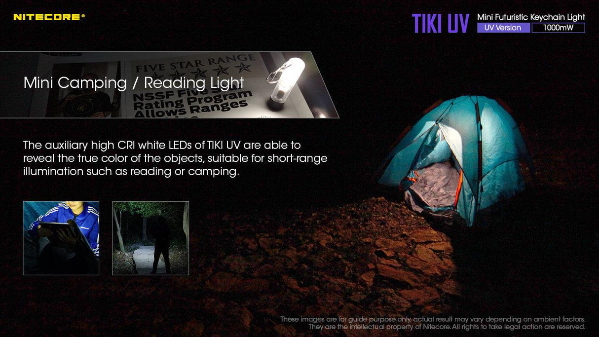 Nitecore TIKI UV & White Rechargeable LED Key Ring Torch