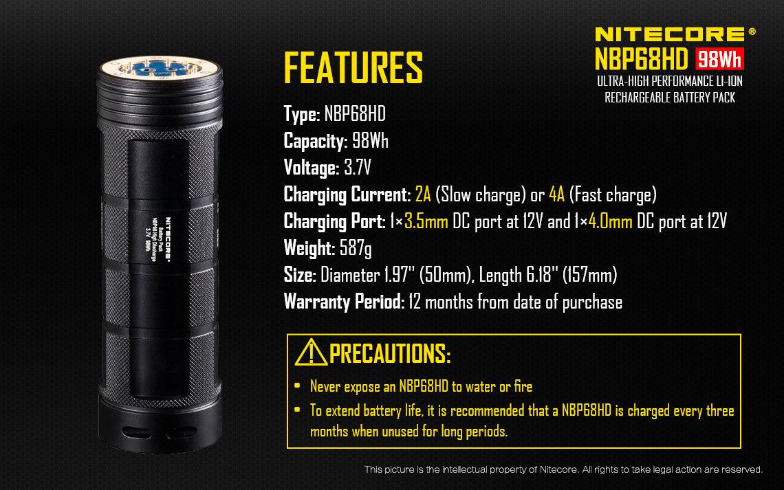 Nitecore TM Series Li-ion Battery Pack (NBP68HD)