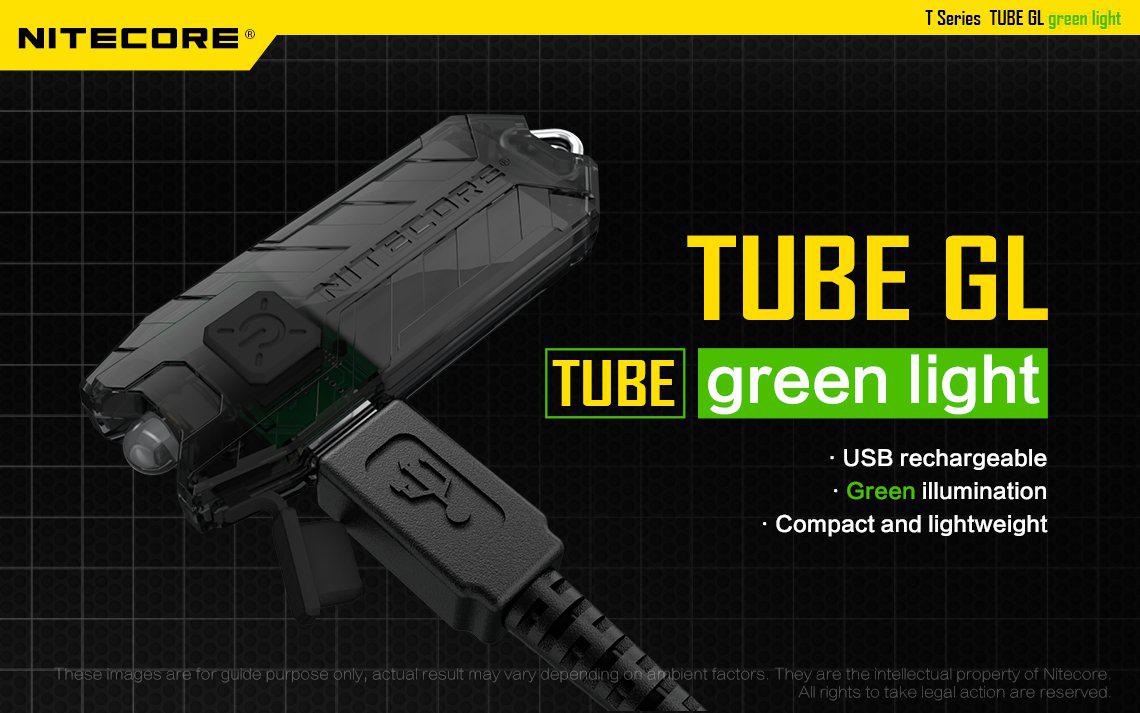 Nitecore Tube Green Light Rechargeable LED Key Ring Torch