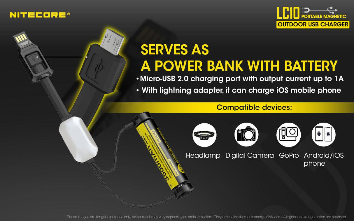 Nitecore USB Magnetic Charger and Power Bank Cable