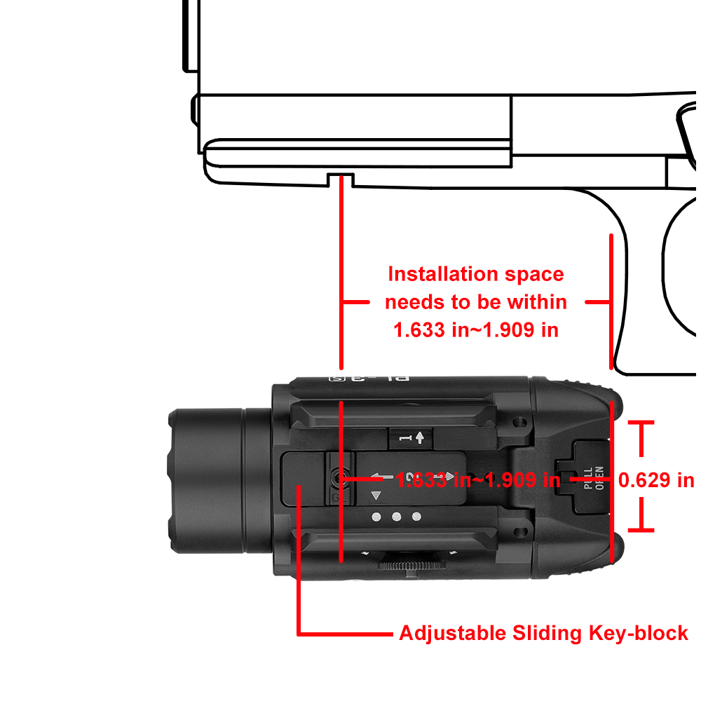 Olight PL-3S Valkyrie Rail Mountable LED Torch