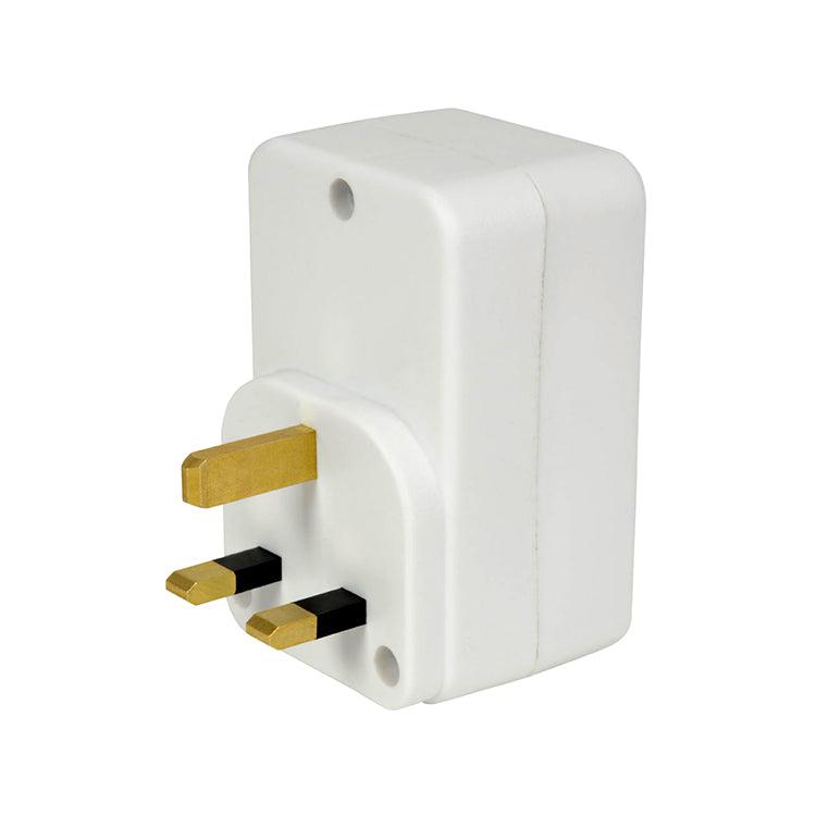 Plug Through Mains Adaptor With Dual USB Ports (2 x 1200 mA Output)