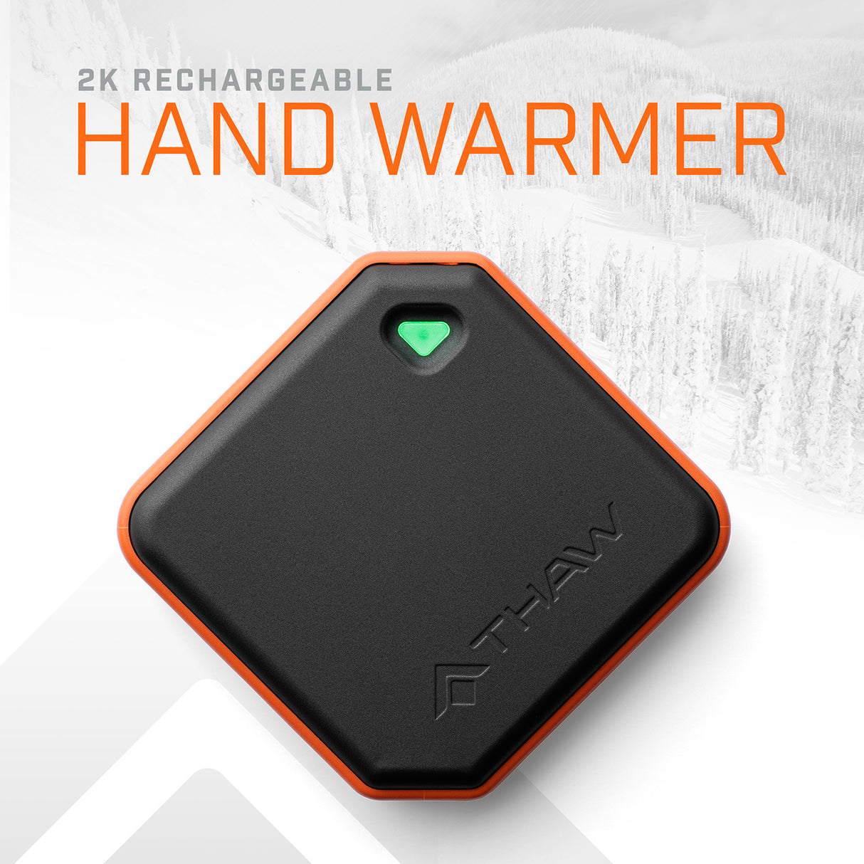 THAW 2K RC Rechargeable Hand Warmers with Integrated LED Light (Pack of 2)