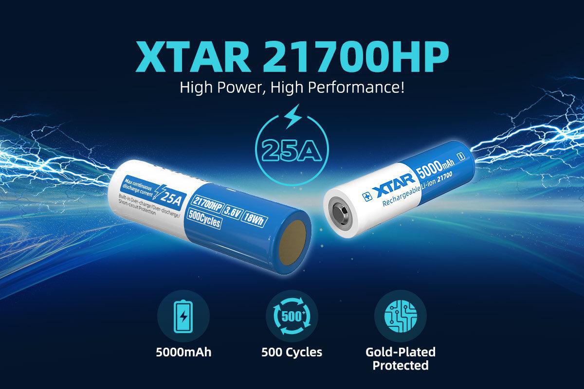 Xtar 21700 5000 mAh 25 A High Discharge Lithium-ion Protected Battery –  Torch Direct