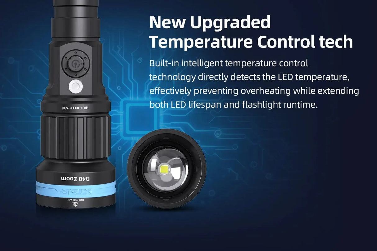 Xtar D40 Zoom Focusable LED Diving Torch Kit