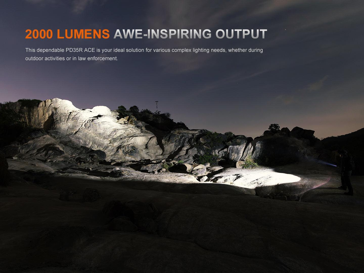 FENIX PD35R ACE + CL01 ORANGE – Kit Promo Lampe Torche 2000 Lumens Rechargeable USB-C étanche IP68